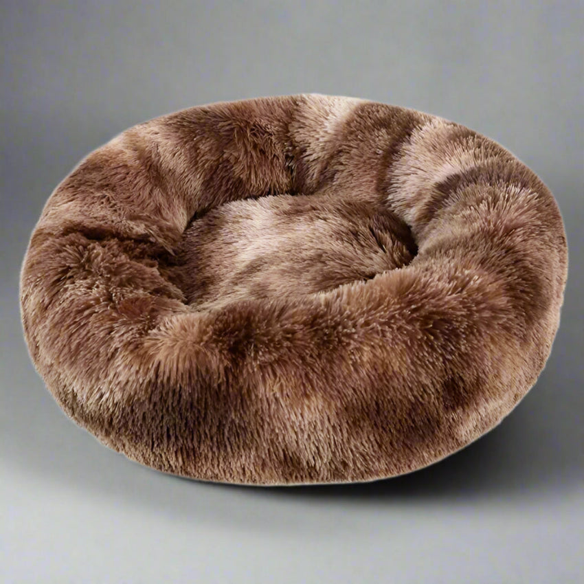 very comfortable and fluffy dog bed, rounded sides 